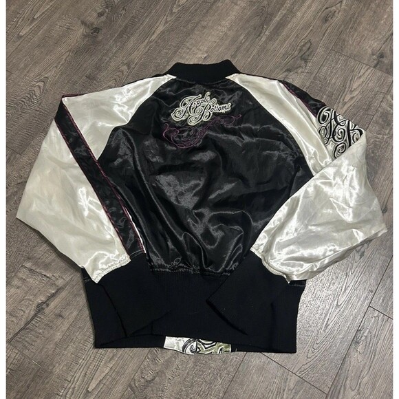 RARE Vintage Y2K Medium Reversible Apple bottom Jeans Satin Jacket - Picture 4 of 7